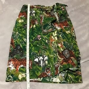 Jungle print wrap look skirt s-m aprox .